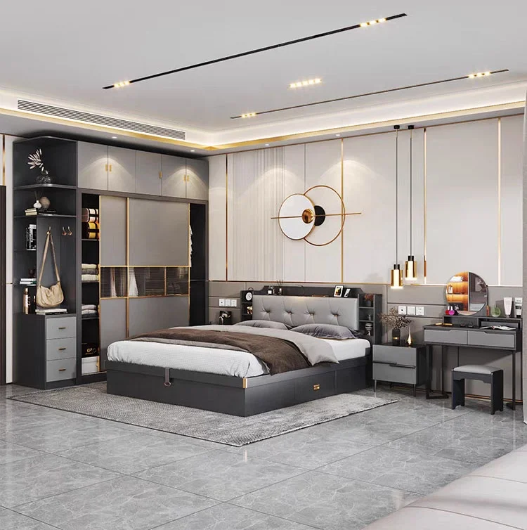 2024 Hotel Modern Design Premium Economy Hotel Guest Room Furniture Simple Comfortable Bedroom Sets