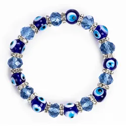 WIIPU Fashion Goods Beaded Jewelry To Wholesale Fashion Turkey Bracelet blue eye beads with rhinestone