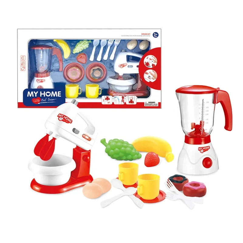 Kitchen Egg Beater Machine Blender Children Pretend Play Household Toy 2 In 1 Home Kitchen Appliances Toys