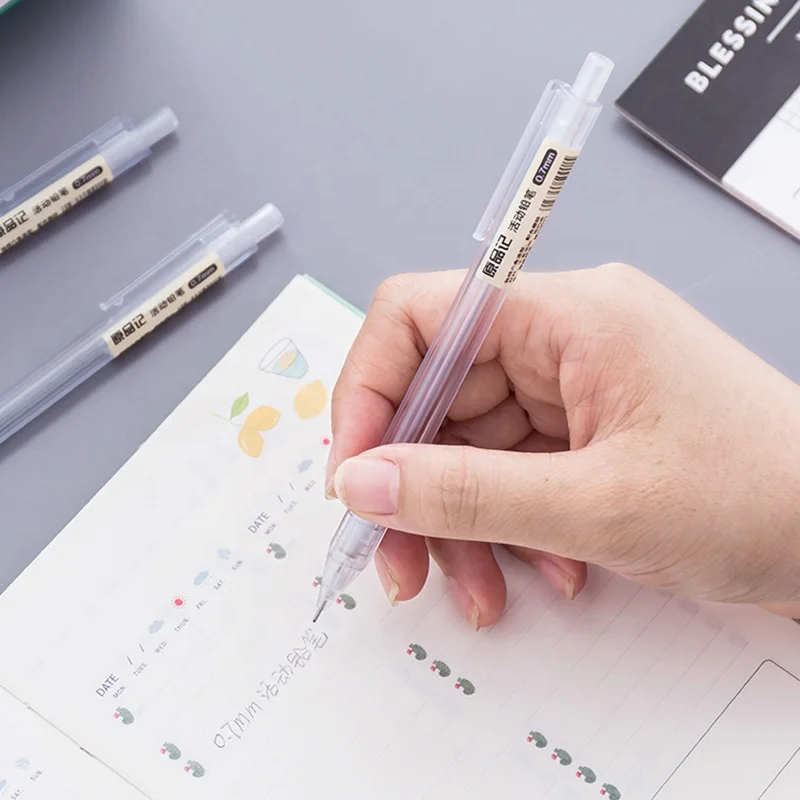 Оптовая продажа 0,5 0,7 мм пришел Быстрый эстетический милый прозрачный свинцовый легкий графитовый механический карандаш
