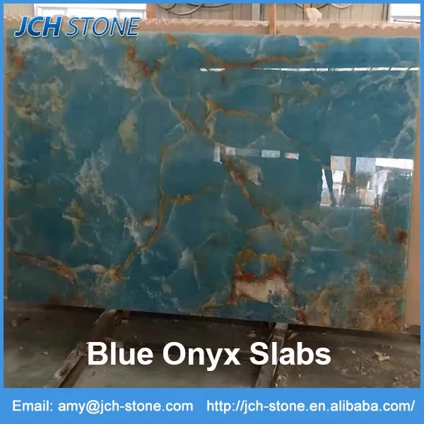 blue onyx agate stone slabs with golden veins