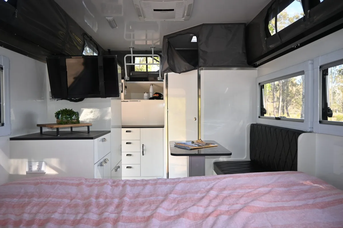 
2021 Ecocampor 13FT Full Off Road Hybrid Caravan Pop Up Camper Trailer with Internal Ensuite for Sale 