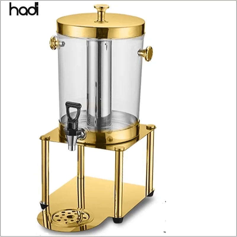 Hotel and restaurant supplies juice dispenser single tank 8l commercial beverage juice dispenser gold for wedding