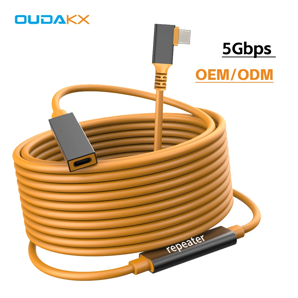 Wholesale 10M USB Cable Active Type C Data Extension Cable OEM USB C Female Cords for Photography Camera Computer Accessories