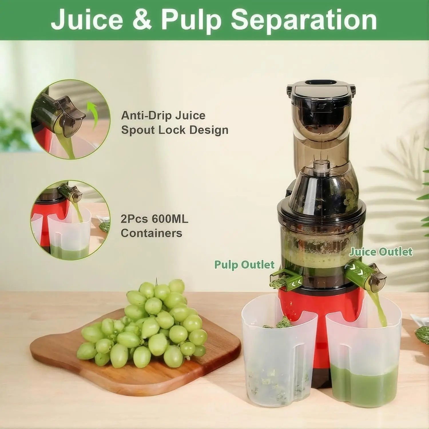 Professional Cold Press Commercial Electric Big Mouth Orange Citrus Fruit Vegetable Slow blender Juicer  Extractor Machine