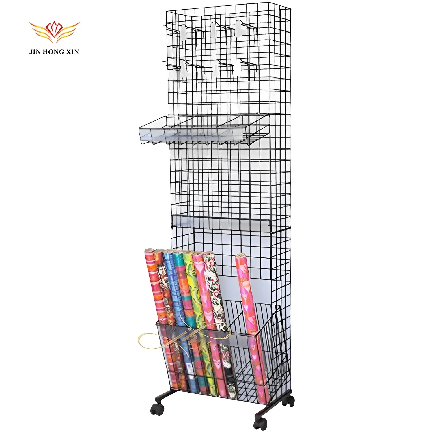 Retail store Double side stand flooring A4 cardstock display rack
