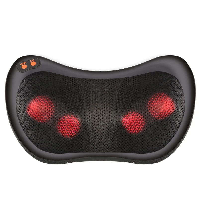 Butterfly shaped 6 massager head heating warm waist neck home and car use forward and reverse kneading kneading  massager pillow