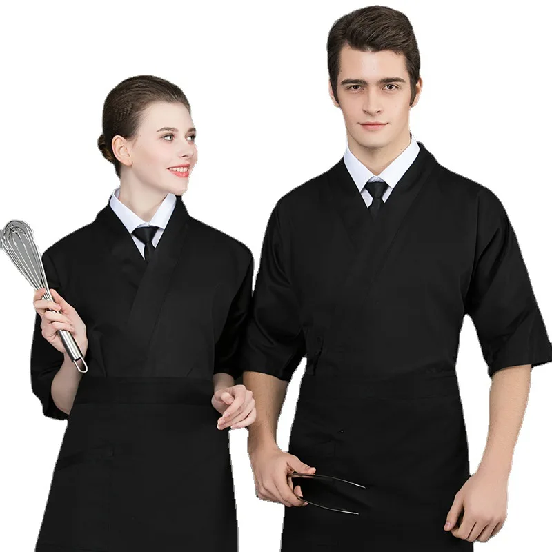 Hotel Bar Workwear Cafe Shop Bakery Uniform Restaurant Uniforme Waiter And Waitress Sets Jacket +Aprons