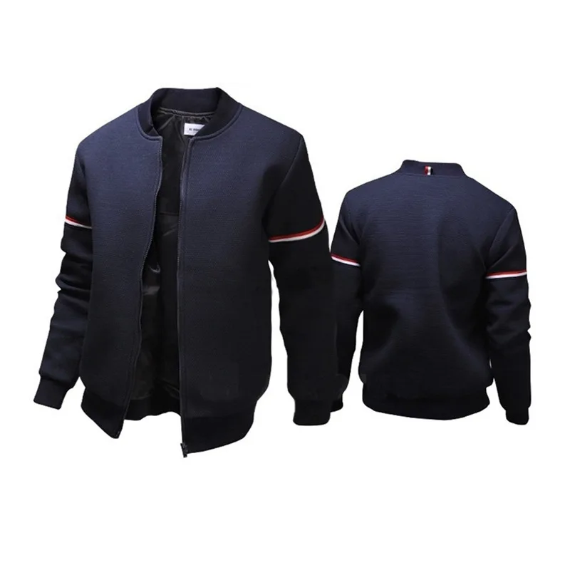 In stock winter jacket blank black lightweight top zip up bomber jacket men
