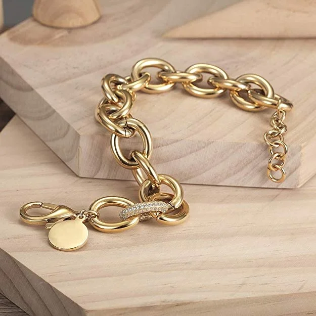 fashion cuban stainless steel gold plated bracelet personalized bracelet