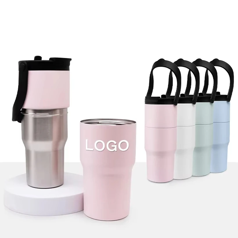 950ml 32oz 2 In 1 Stainless Steel Water Bottle Sport Tumbler Hiking Water Bottle Travel Coffee Mug Thermos Tumbler With Two Lid