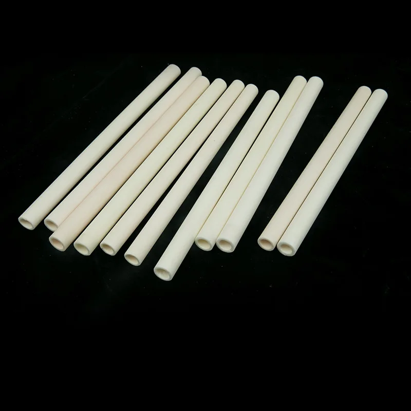 Al2o3 95% 99% 99.7% high alumina ceramic tube alumina thermocouple ceramic protection tube alumina ceramic double core tube
