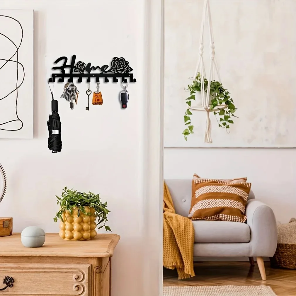 Metal Wall Key Holder Key Holders Hooks Organizer Hanger Rack Metal Key Hook for Wall