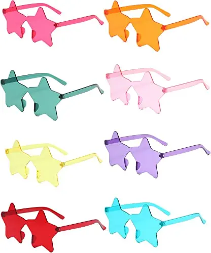 Star Shaped Rimless Sunglasses Bachelorette Party Decoration Supplier Cool Sunglasses Colorful Plastic