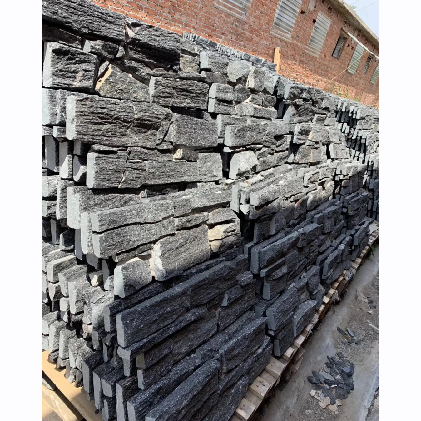 Charcoal Random Black Quartzite Slate Stacked Ledge Decorative Stone for walls