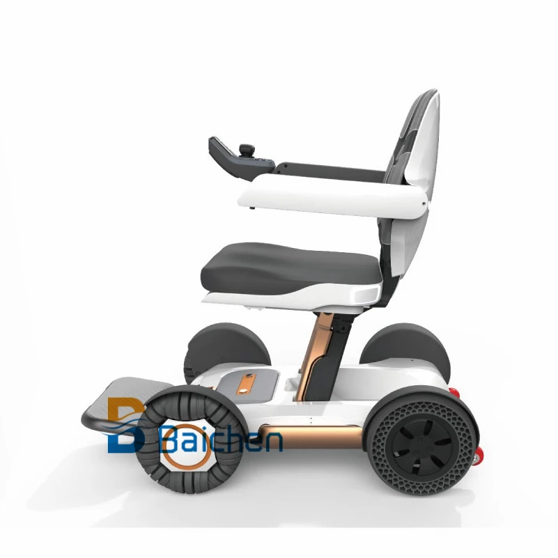 2021 Amazon Outdoor Automatic Folding 4 Wheels Leisure Fashion Remote Control Electric Mobility Scooter