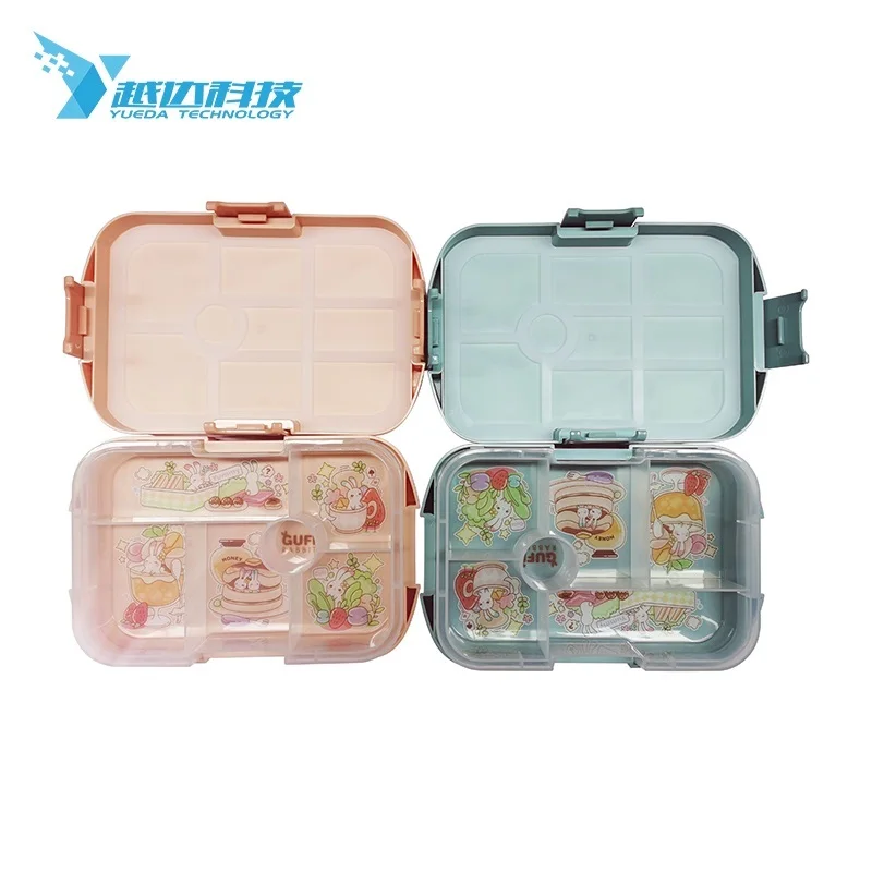 Custom Kids Lunch Box Sub Grid Lunch Boxes Bento Leakproof Plastic Lunch Box