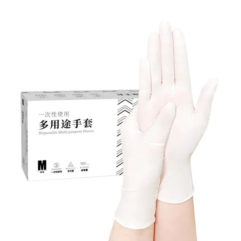 Disposable Latex Gloves 9 Inches Non Sterile  Powdered  Smooth surface White Natural latex rubber Wholesale For Personal Care