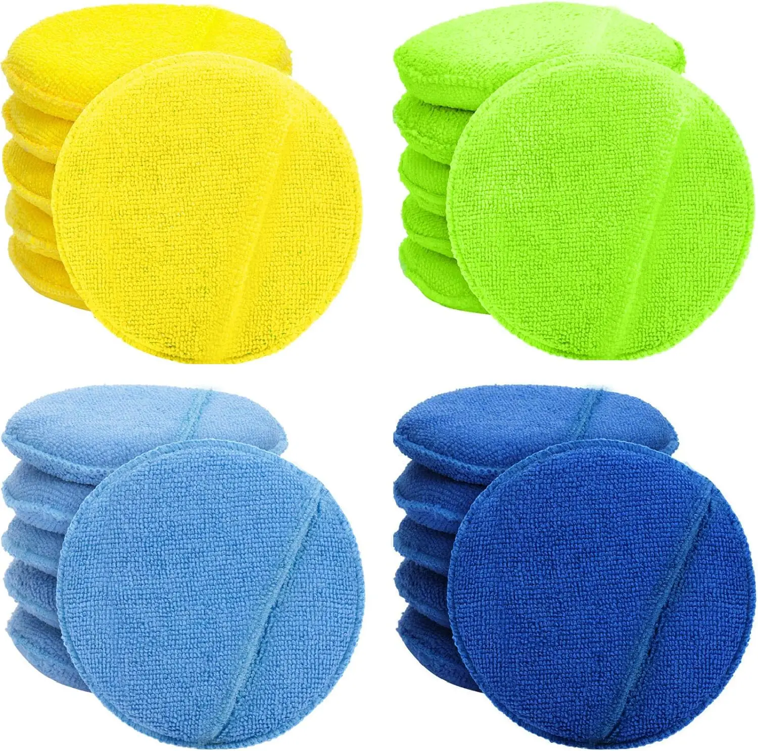 Microfiber Round Sponge Detailing Cleaning Pads Car Wax Applicator Pads Polish Foam Sponges for Cars