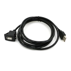 1meter USB single port Square 2.0 male to female  data cable USB Car Front Panel  Mount cable