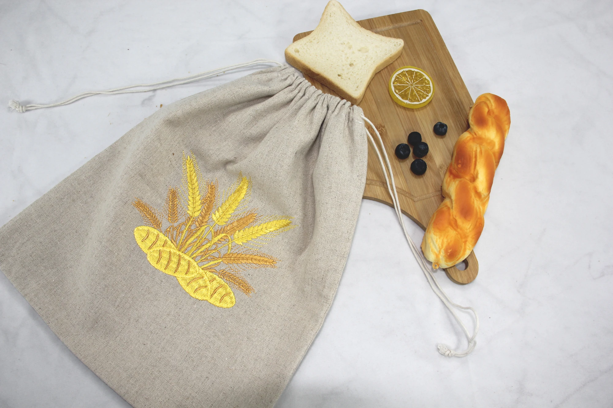 natural pouch custom jute garment drawstring 100% embroidery  dust burlap gift cotton   muslin linen pouch bag