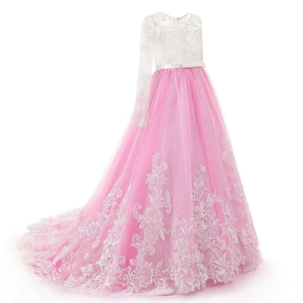 princess lace flower girl dresses wedding ball gown