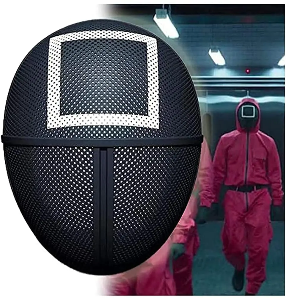 Custom Fashion Korean TV Series Squid Game Cosplay Props Red Man Halloween Squid-gam Vip Netflix Gold Face
