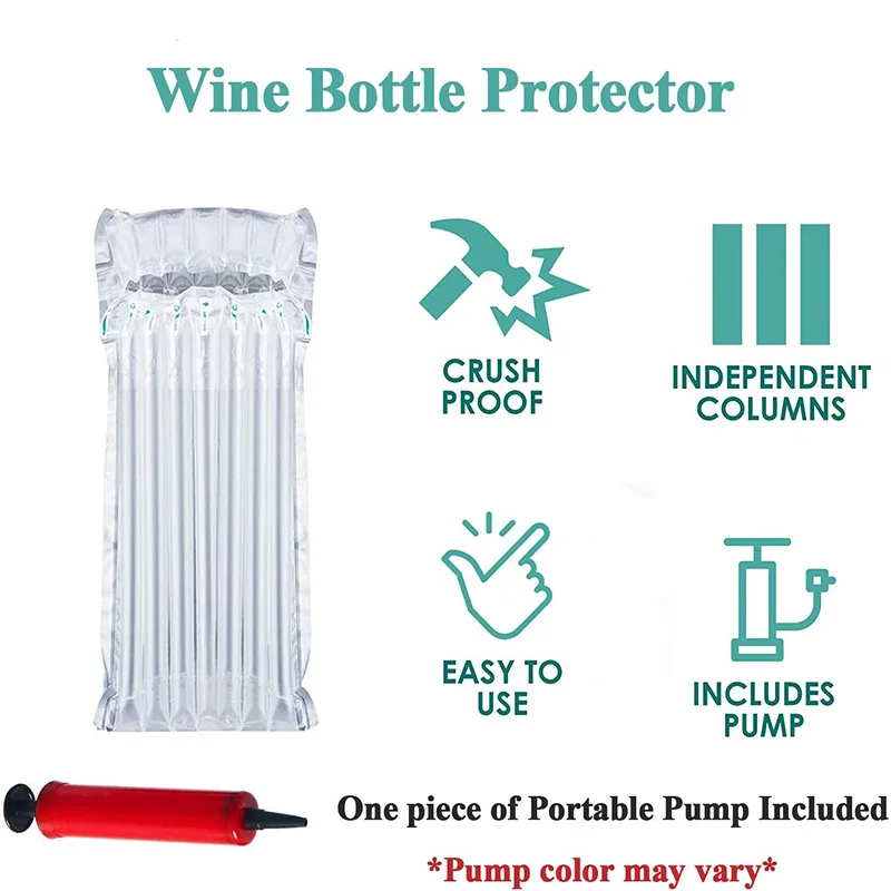 shock resistance PE PA protective package inflatable packaging air column bag wine bottle