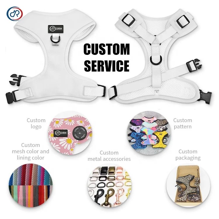 Набор для домашних животных на заказ 2022 от производителя бесплатный образец неопреновый Регулируемый реверсивный роскошный дизайн сублимационный настраиваемый собачий жгут
