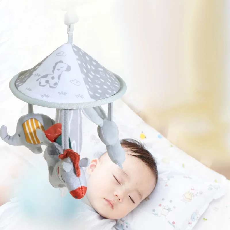 Зонтик с милыми животными игрушки для коляски детские автокресла 0-6 месяцев подвесные новорожденных мягкий звук ветер N079