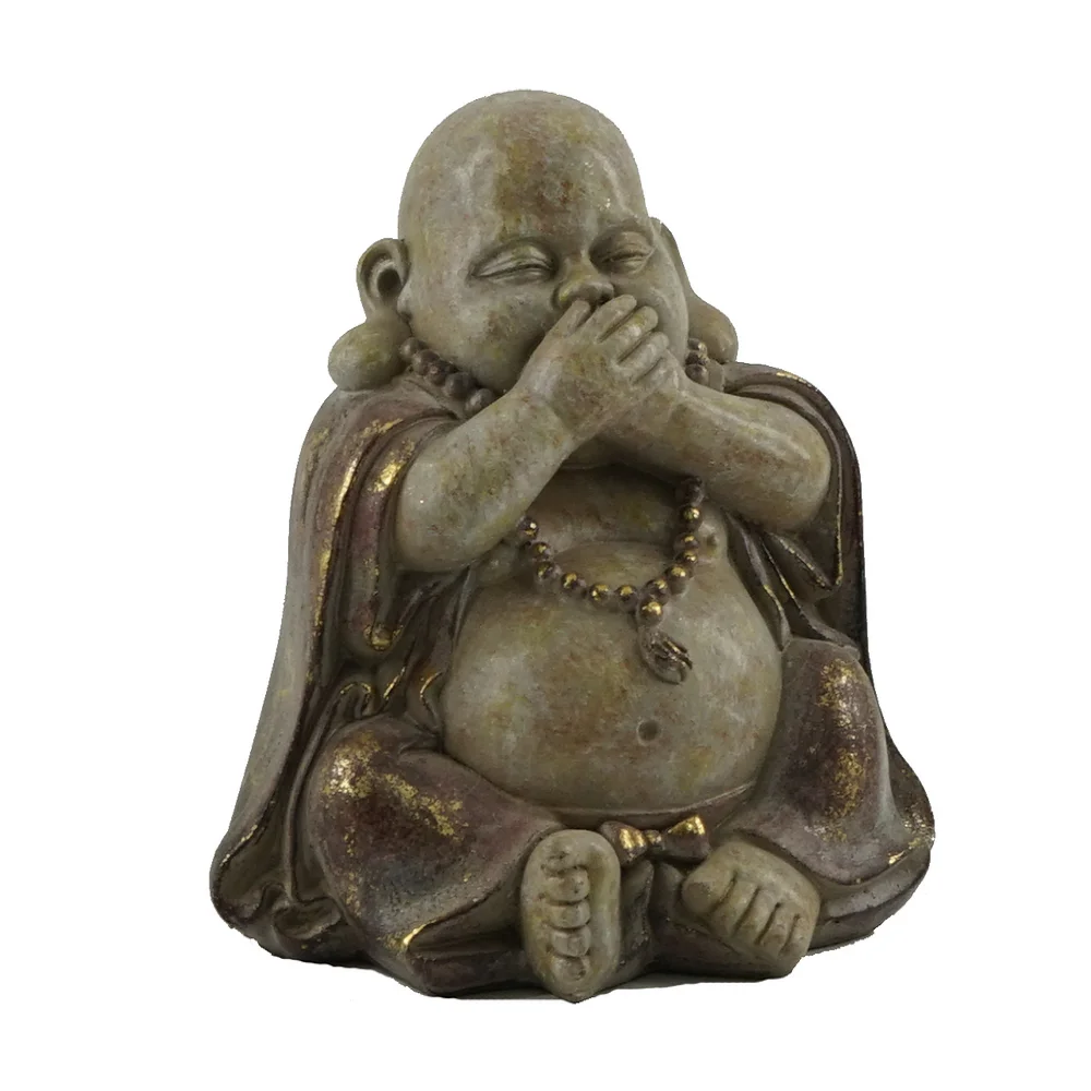 Resin Feng Shui Decor Laughing Maitreya Happy Buddha Statue For Good Luck