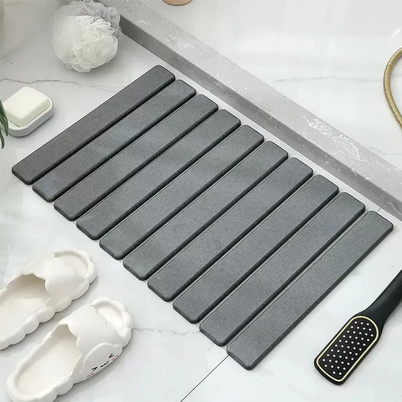 Best Sale Foldable Fast Water Drying Super Absorbent Non-Slip Diatomaceous Diatomite Earth Bath Mats Stone Bath Mat for Bathroom