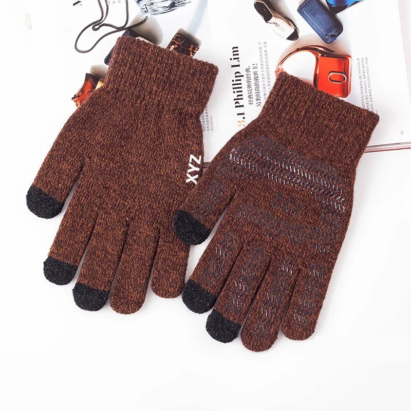 Wholesale Promotion Gift Warm Non-slip Winter Glove Unisex  Knitted Acrylic Winter Glove Winter Touch Screen Gloves