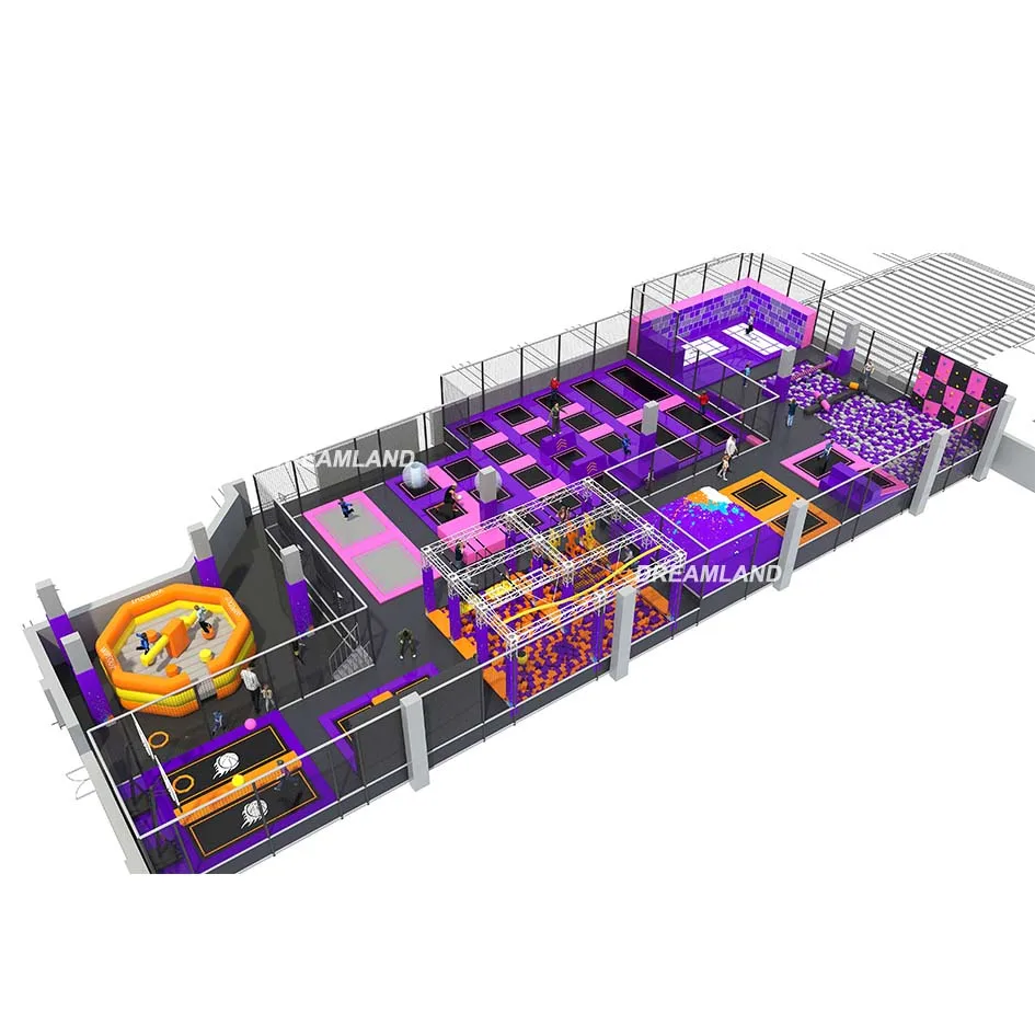 Certified China Manufacturer Kids Indoor Jumping Trampoline Park With Dodgeball In Adventure Park