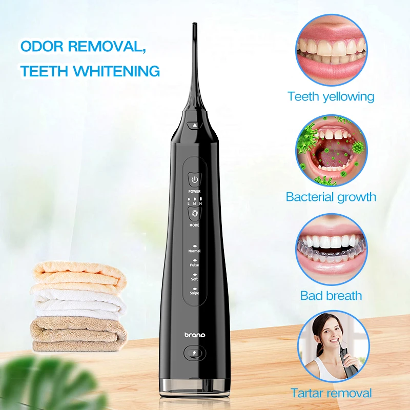 portable Cordless Water Flosser Rechargeable Travel Irrigator Water Tank Irrigator Portable Oral Cleaning 3 Mode dental Flosser