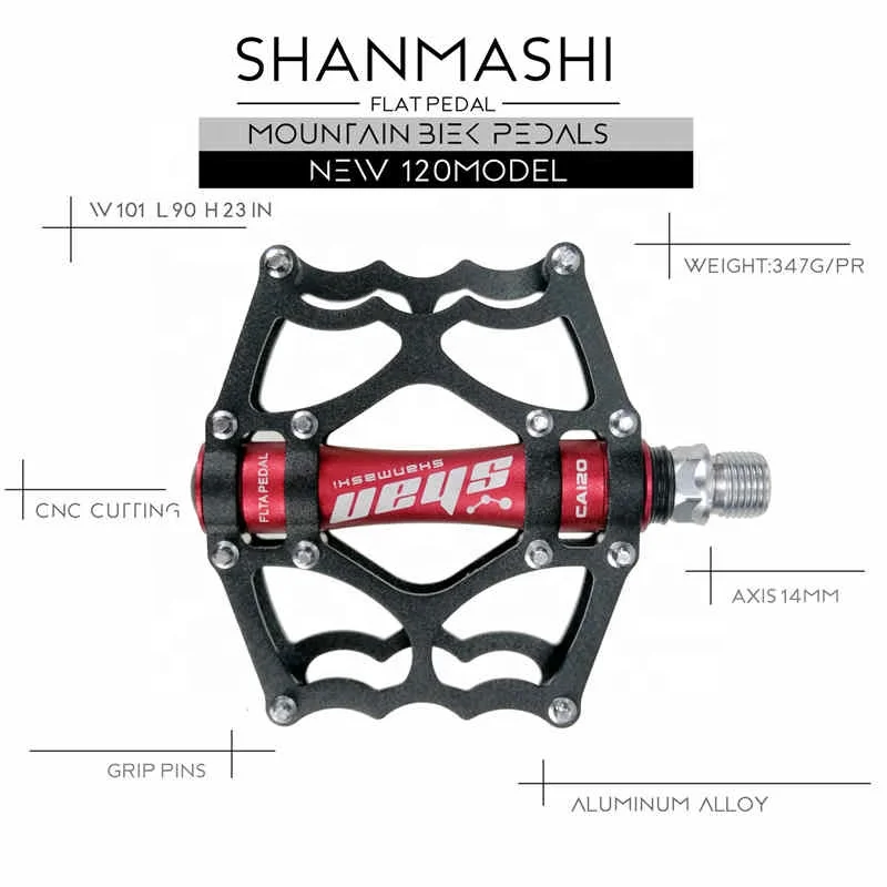 Педали для горного велосипеда MTB из алюминиевого сплава CNC велосипедная подножка большая плоская Ультралегкая велосипедная педаль BMX