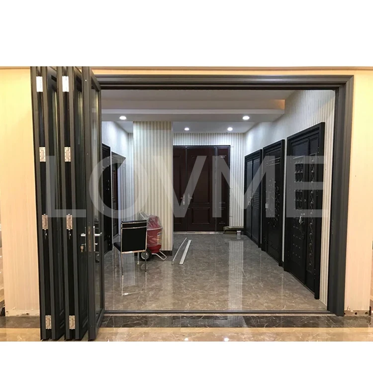 Safety Entrance Door Professional Manufacturers Direct Supply Aluminum Profile Double Folding Kitchen Folding Door