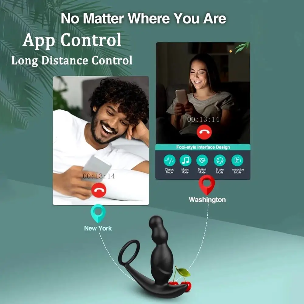MOGlovers App Control Anal Plug Vibrator Sex Toys For Men Prostate Massager 360 Rotational Stimulation Male Butt Plug With Cock