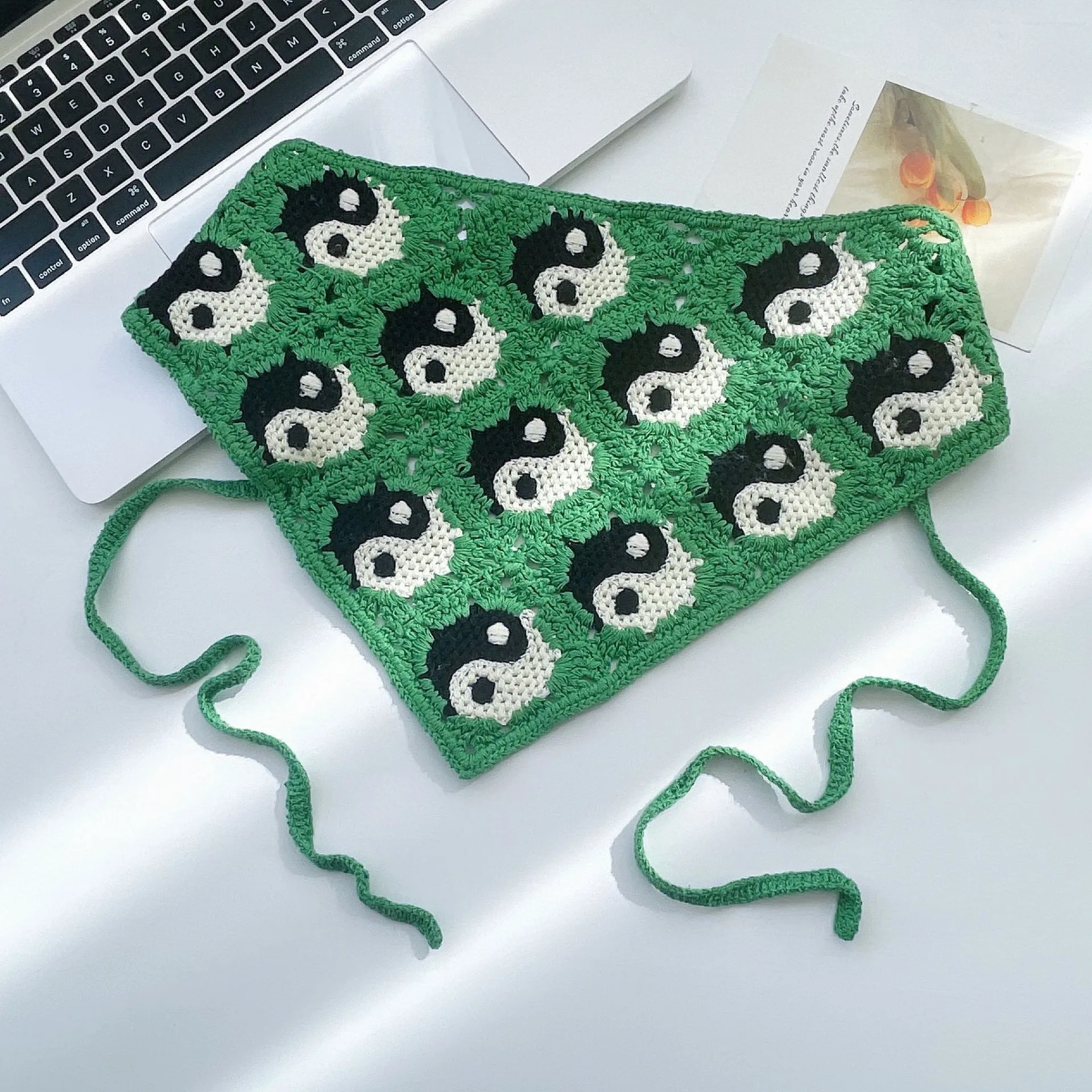 Китайская фабрика сделанная вручную Женская цветная трикотажная треугольная повязка на