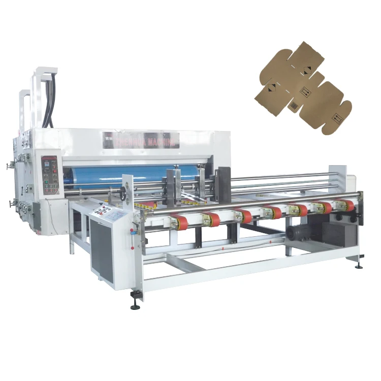 YSF-C Best Seller Chain Feeding Corrugated Cardboard Carton Box 2 color Printing  Electric Slotting Machine