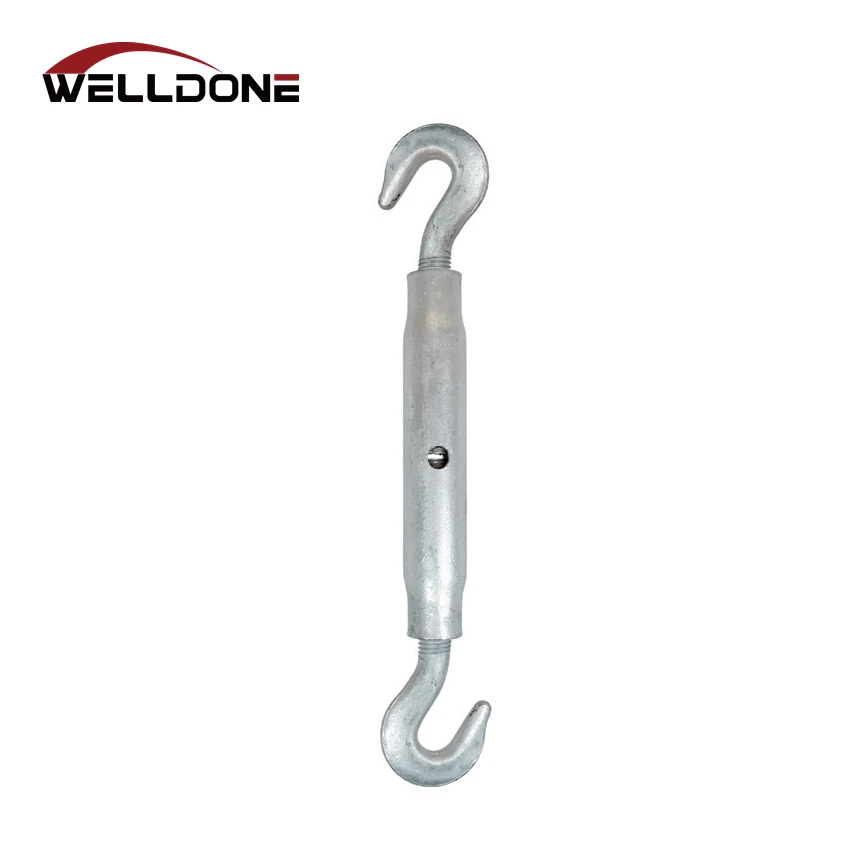 Din1478 Galvanized Hook Eye Jaw Plate Closed Pipe Body Turnbuckle for wire rope