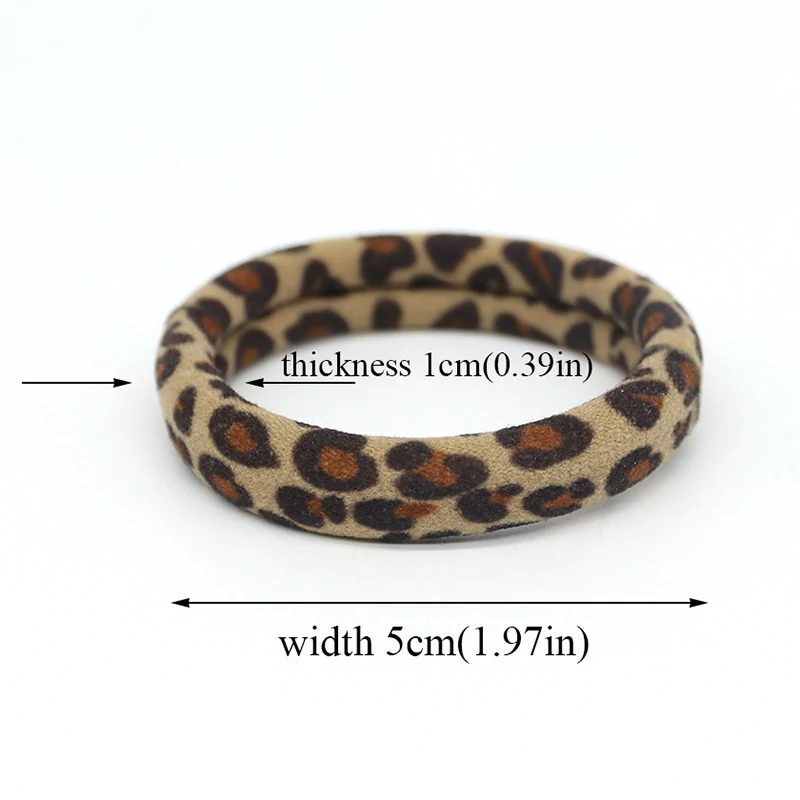 5cm Leopard Print Knitted Elastic Hair Bands for Women and Girls Stylish Stripes Hair Scrunchies and Ponytail Hair Tie Accessory