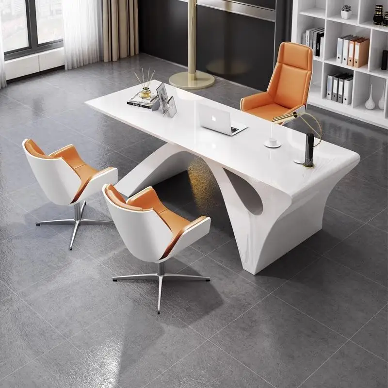 New Model L Shape Table White Luxury Ceo Office Desk Furniture Manager High Tech Modern Home Executive Office Desk