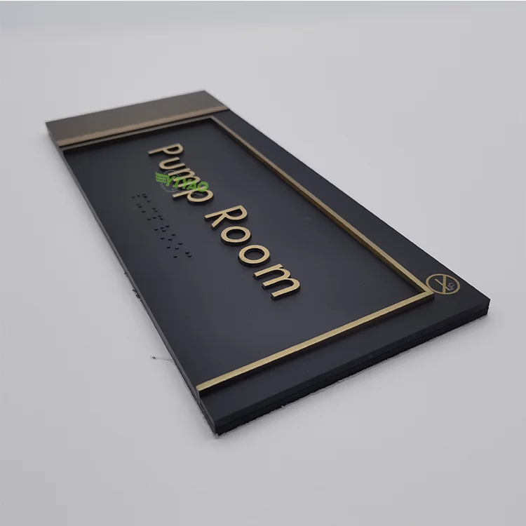 YIYAO hot sale custom oem brass sign with braille