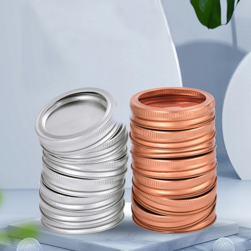 Cheap Price Regular 70mm Gold Canning Lids Wide Mouth 86mm Silver 2 Pieces Plate Band Aluminum Metal Tin Mason Jar Canning Lids