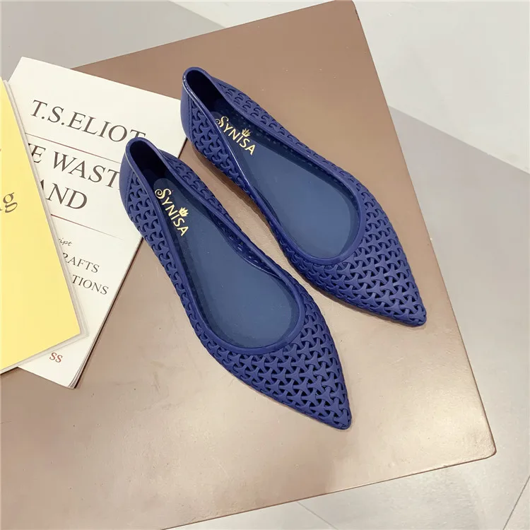 Cute colorful flat jelly sandals anti-slippery women jelly flat