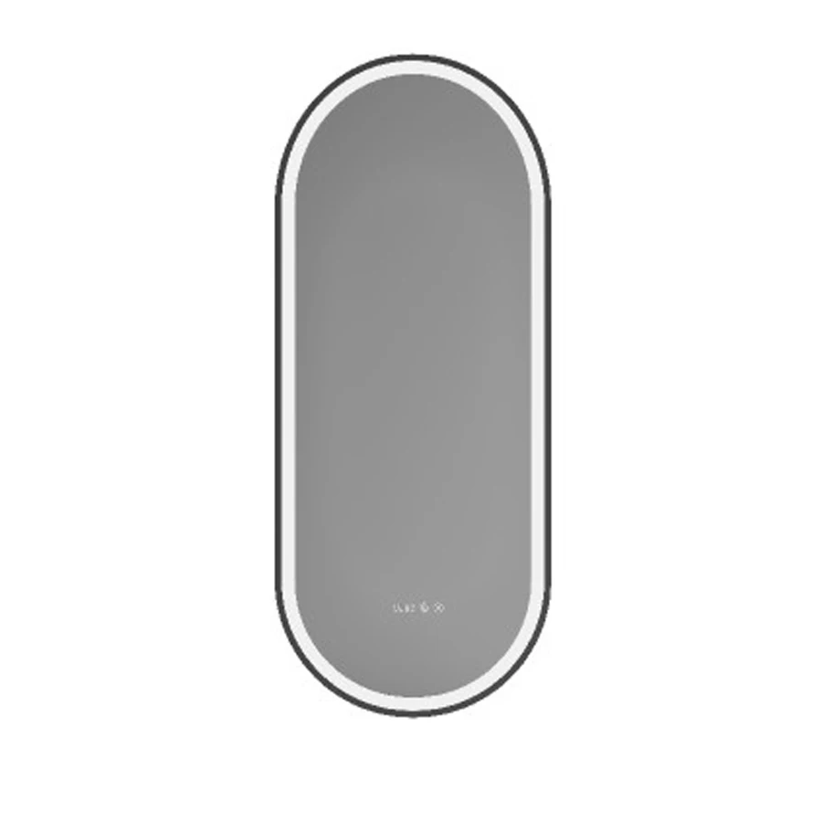 Modern Gold Frame Oval Bathroom mirror with lights / Anti fog touch switch Led light