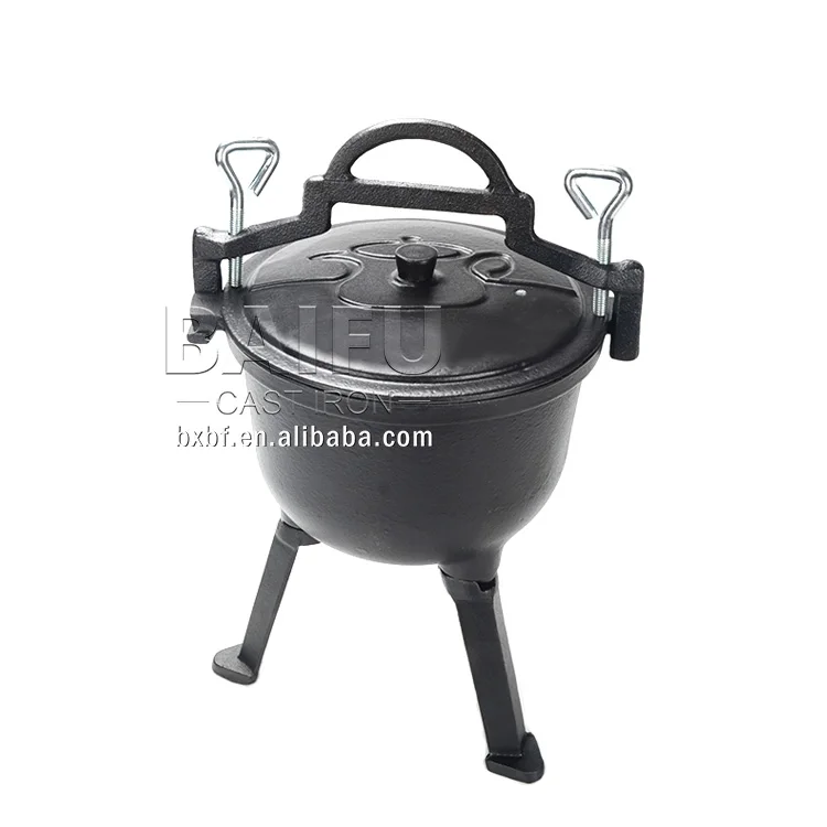 Hot Selling 4/7/10/15L Cast Iron Pressure Cooker, 3 Legs Poland Pot, Poland Camping Hunting Cooking Pot