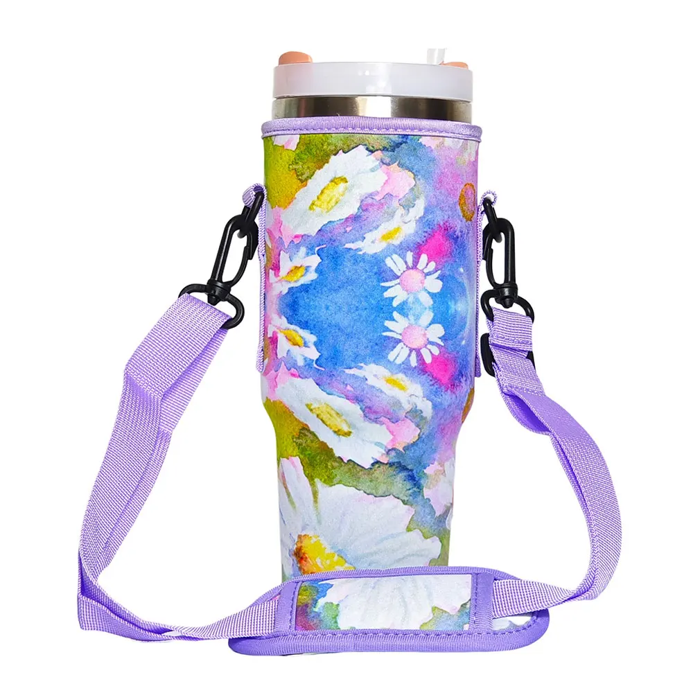 Fashion Travel Sleeve Pouch Bag For Stanley Cup 40Oz With Handle 30Oz Thermal Case Tumbler Water Bottle Adjustable Strap