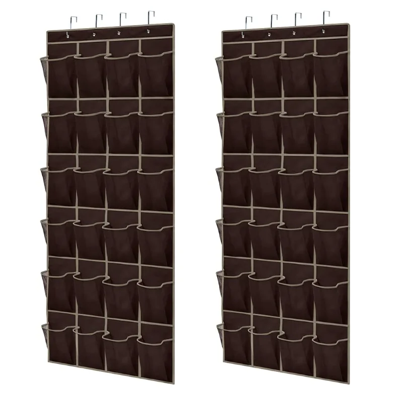 Hot Shoe Holder Rack for Over the Door 24 Mesh Pockets Hold up to 40 Pounds Back of Closet Organizer Behind Door Hanger